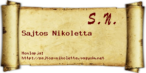 Sajtos Nikoletta névjegykártya