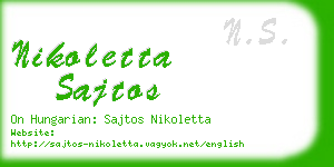 nikoletta sajtos business card